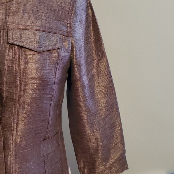 NWT Ruby Rd Shiny Purple Crop Jacket - Picture 3 of 8